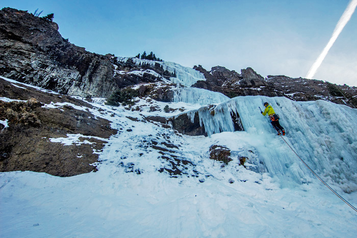 Courtesy of Bozeman Ice Festival Ice Climbing in Hyalite Canyon