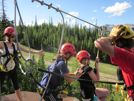 Goofing around on the new Big Sky Adventure Zipline Goofing around on the new Big Sky Adventure Zipline