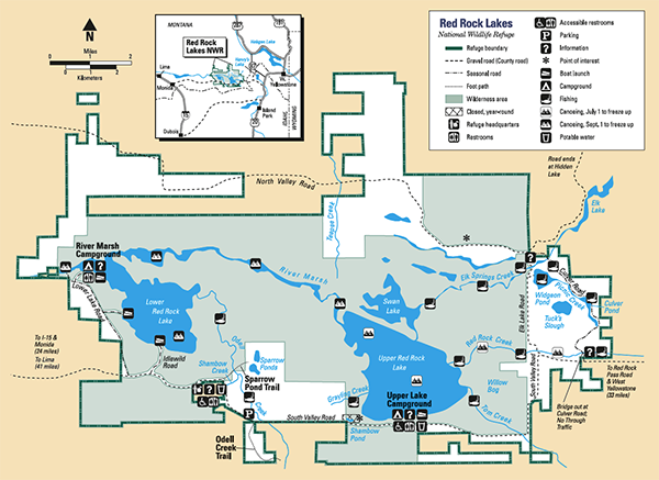 Map courtesy USFWS Red Rock Lakes, USFWS, Montana