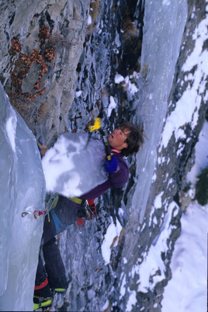 photo by Kris Erickson ice climbing outside bozeman hyalite