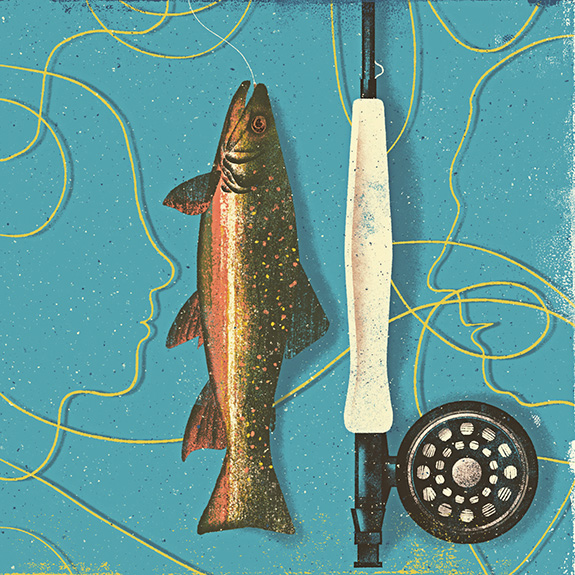 Illustration by Kevin Howdeshell Fly Fishing, Bozeman, Montana