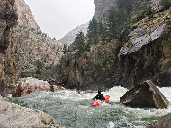 Photo by Victor Major Dave Schroeder, Gallatin River, Whitewater Kayaking
