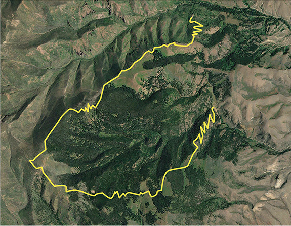 Map by Google West Pine to North Dry Map, Mountain Biking, Livingston