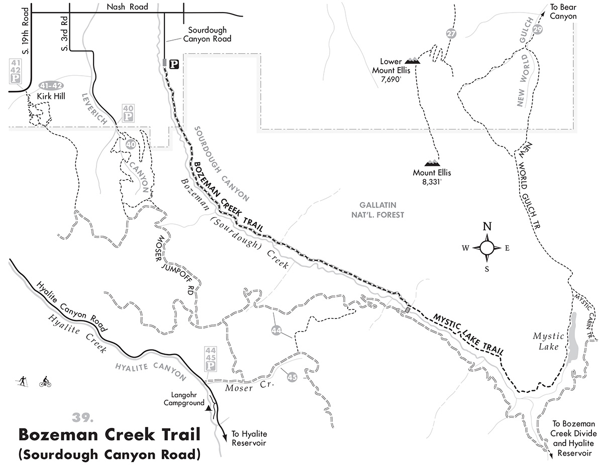 Map by Robert Stone Bozeman Creek Trail Map, Outside Bozeman