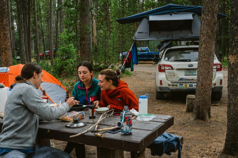 photo by Megan Gorsky camping, car, campsite, montana, bozeman