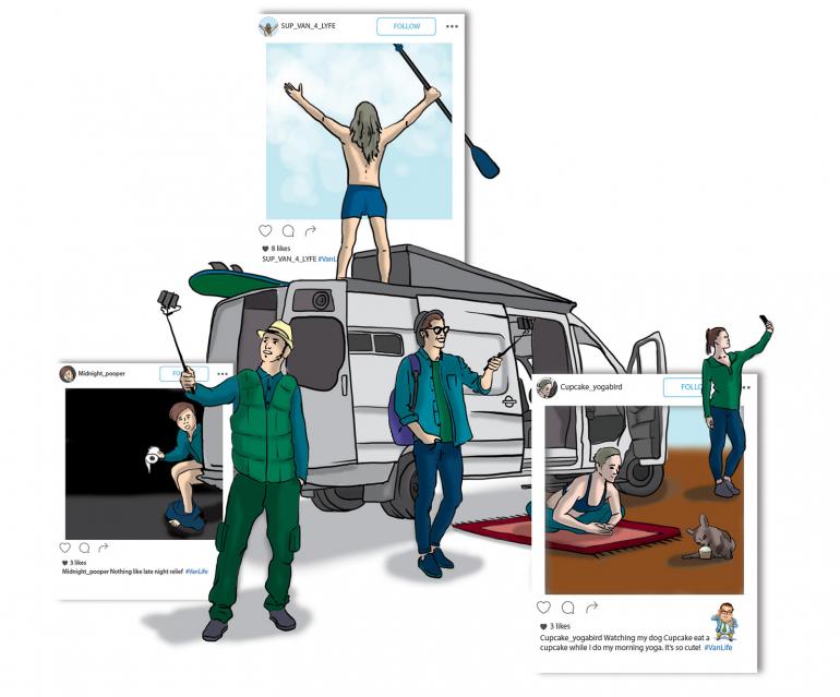 illustration by Jon Whittenberg Hashtag Vanlife