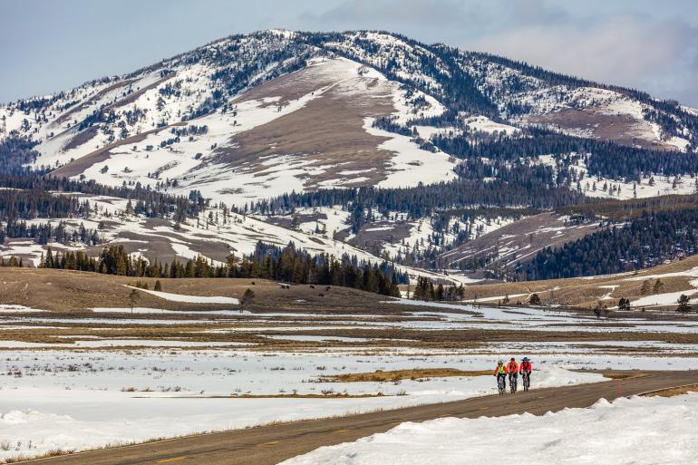 photo courtesy NPS biking yellowstone swan lake