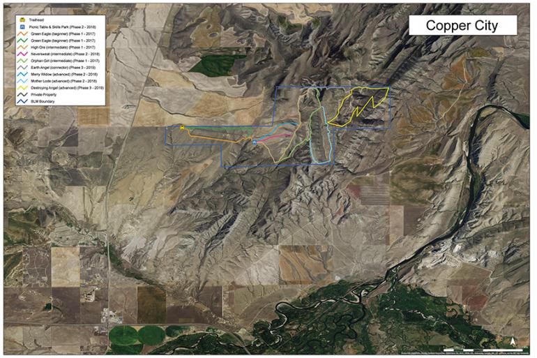 Map courtesy SWMMBA Copper City Trails, Southwest Montana Mountain Bike Association