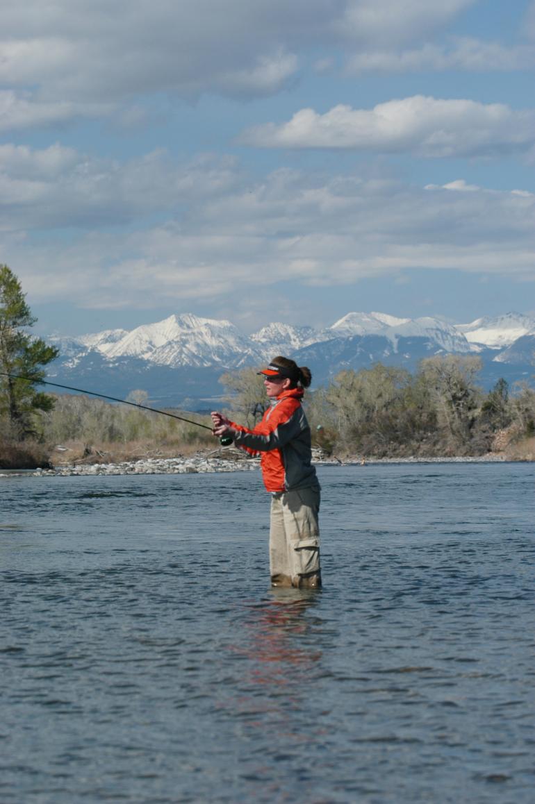 Woman Fishing Yellowstone River