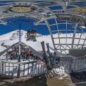 photo by Bob Allen Big sky, tram, bozeman, lone peak, montana, ski areas, skiing