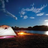 Camping river night