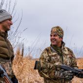Photo by Morgan Pellowski hunting buddies talking