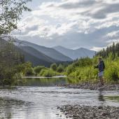 photo by Corey Hockett Fly fishing on the banks of the Middle Fork of the Flathead