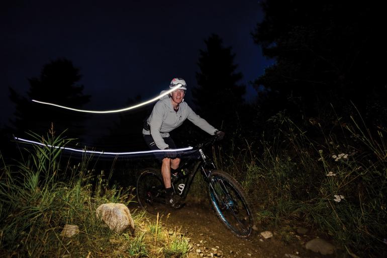 Night mountain biking